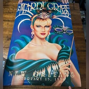 Vintage February 15th 1994 Mardi Gras New Orleans Signed Poster